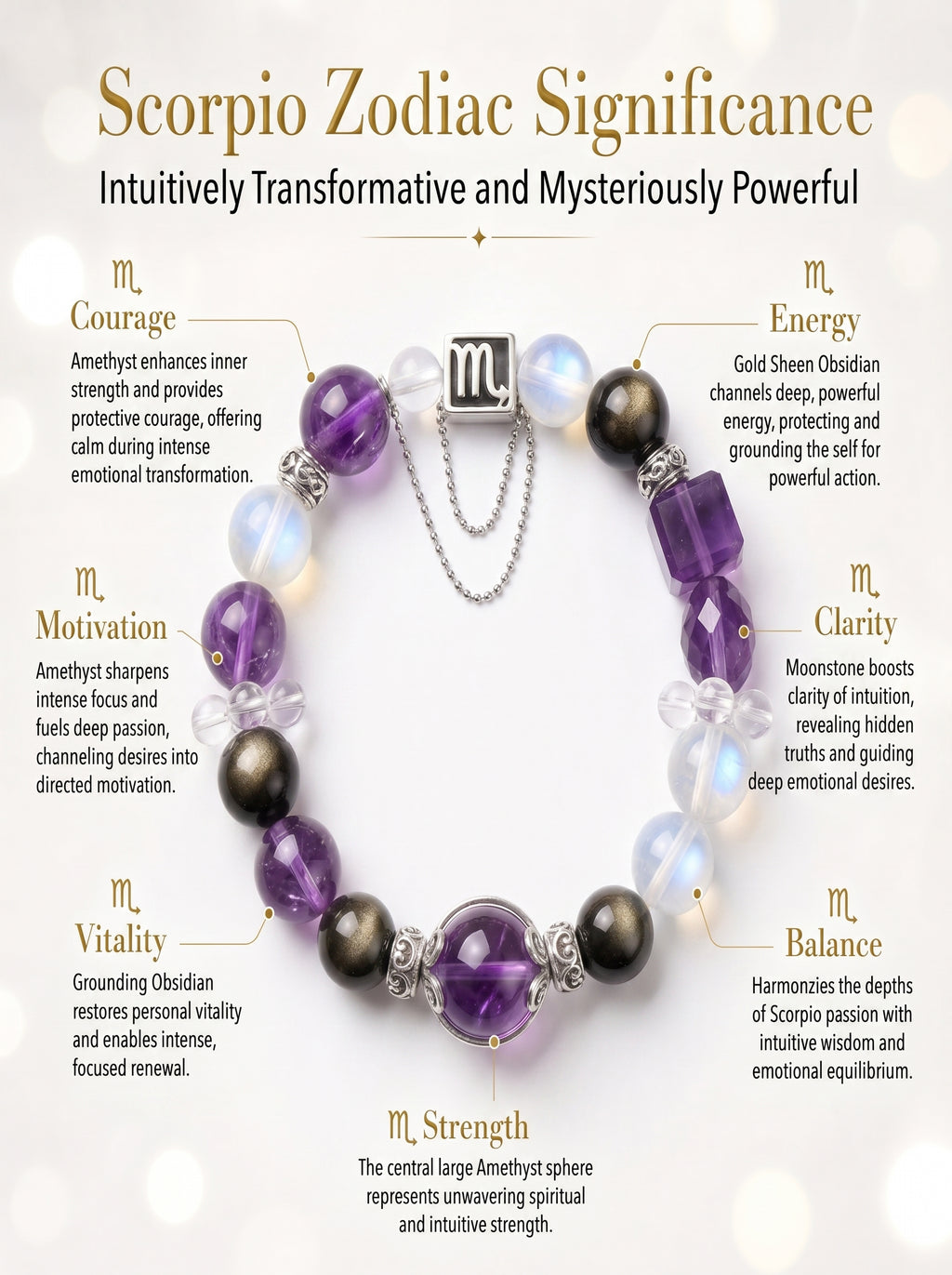 Scorpio Sovereign Void Crystal Bracelet | Obsidian & Tiger's Eye Talisman
