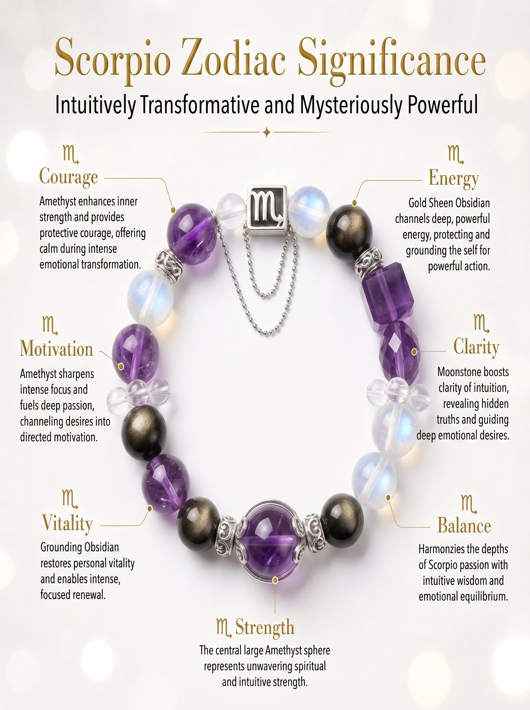Scorpio Sovereign Void Crystal Bracelet | Obsidian & Tiger's Eye Talisman