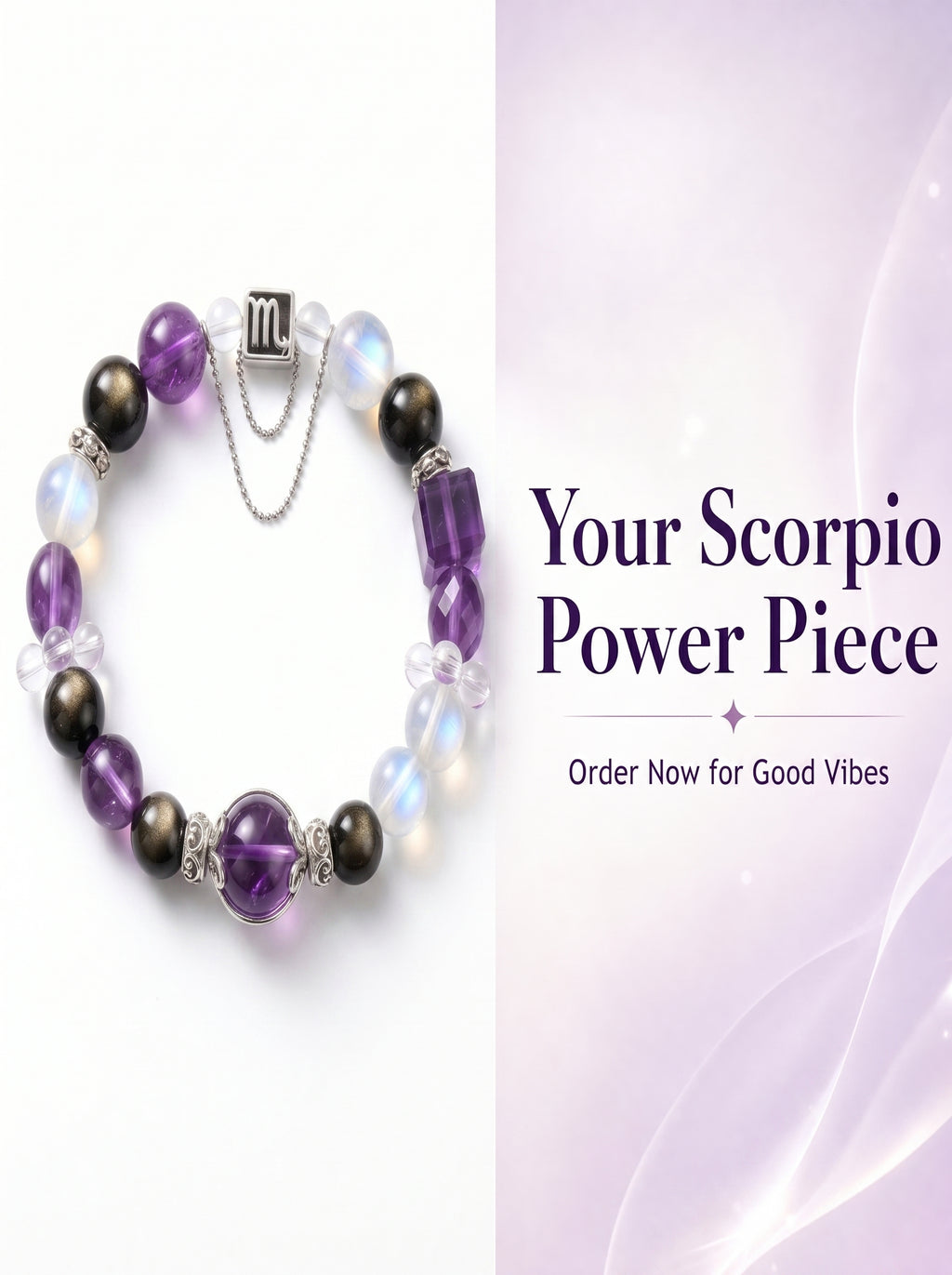 Scorpio Sovereign Void Crystal Bracelet | Obsidian & Tiger's Eye Talisman