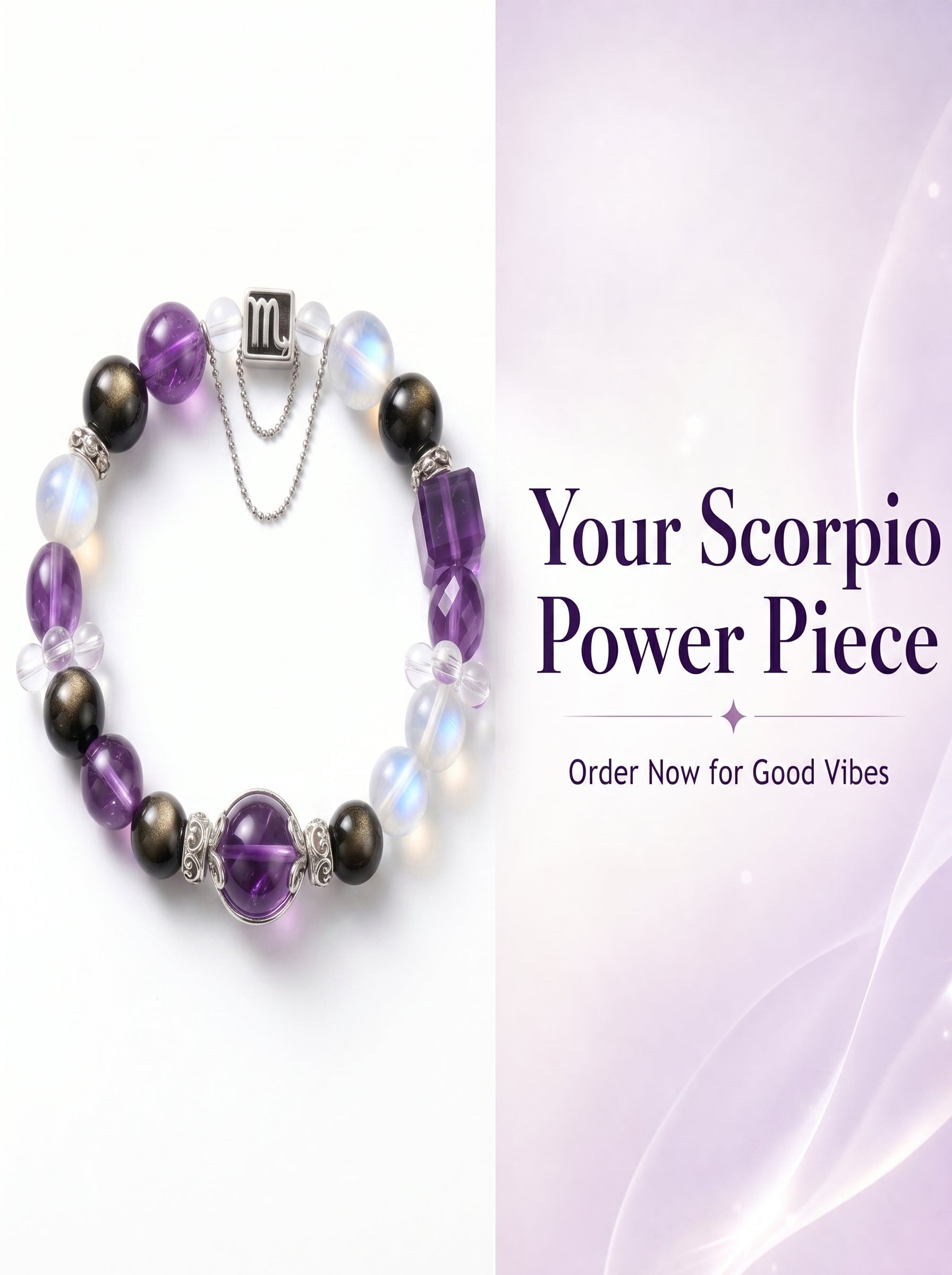 Scorpio Sovereign Void Crystal Bracelet | Obsidian & Tiger's Eye Talisman