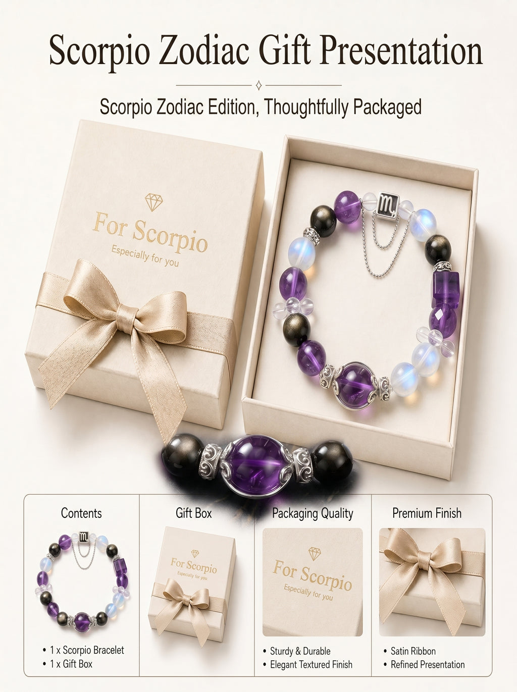Scorpio Sovereign Void Crystal Bracelet | Obsidian & Tiger's Eye Talisman