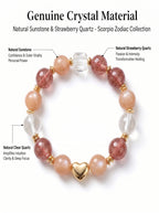 Scorpio Imperial Phoenix Wealth Crystal Bracelet | Rutilated & Skeletal Quartz Talisman