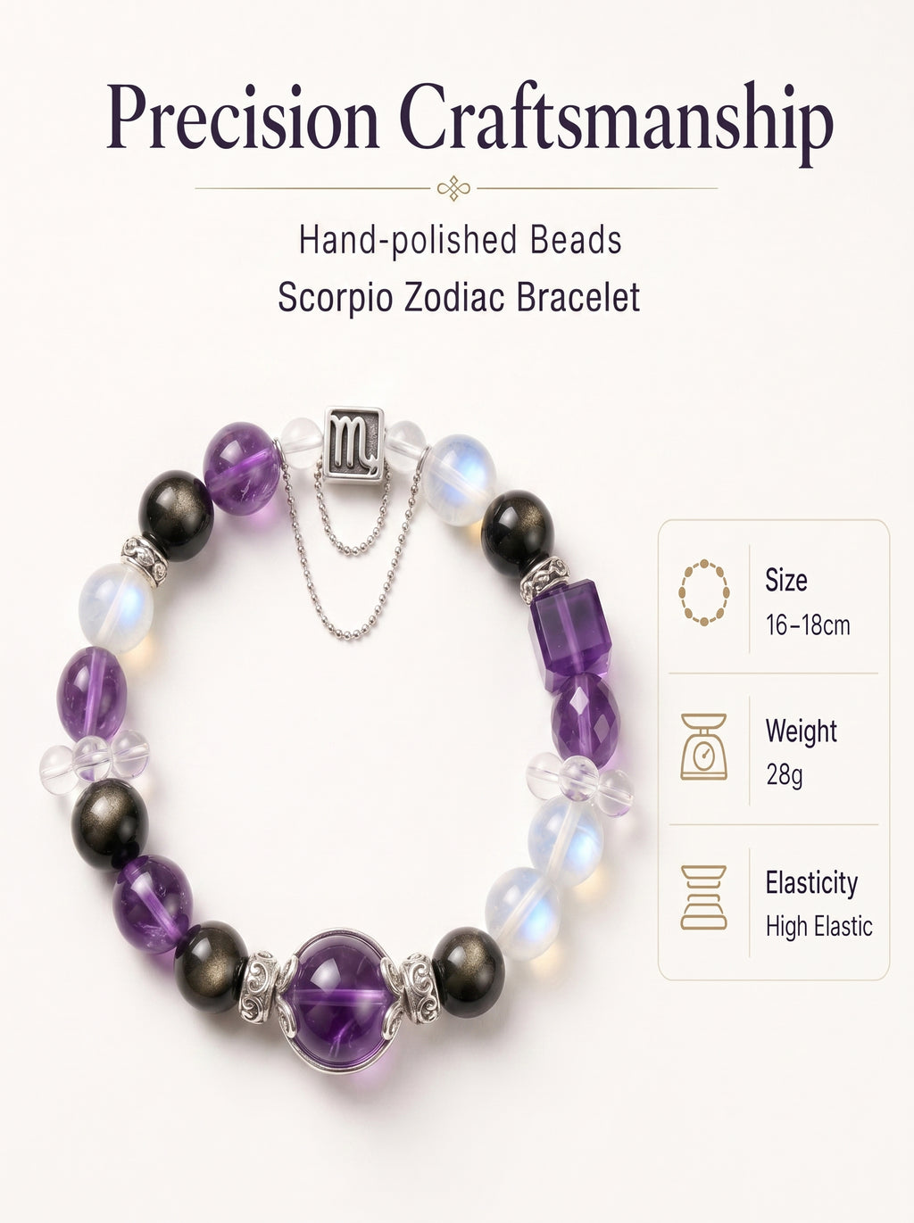 Scorpio Sovereign Void Crystal Bracelet | Obsidian & Tiger's Eye Talisman