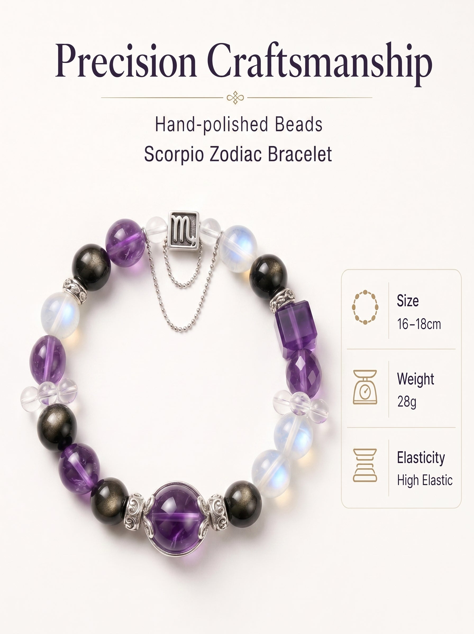 Scorpio Sovereign Void Crystal Bracelet | Obsidian & Tiger's Eye Talisman