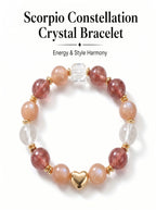 Scorpio Imperial Phoenix Wealth Crystal Bracelet | Rutilated & Skeletal Quartz Talisman