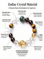 Capricorn Empire Manifestation Crystal Bracelet | Rutilated Quartz & Tiger's Eye Talisman