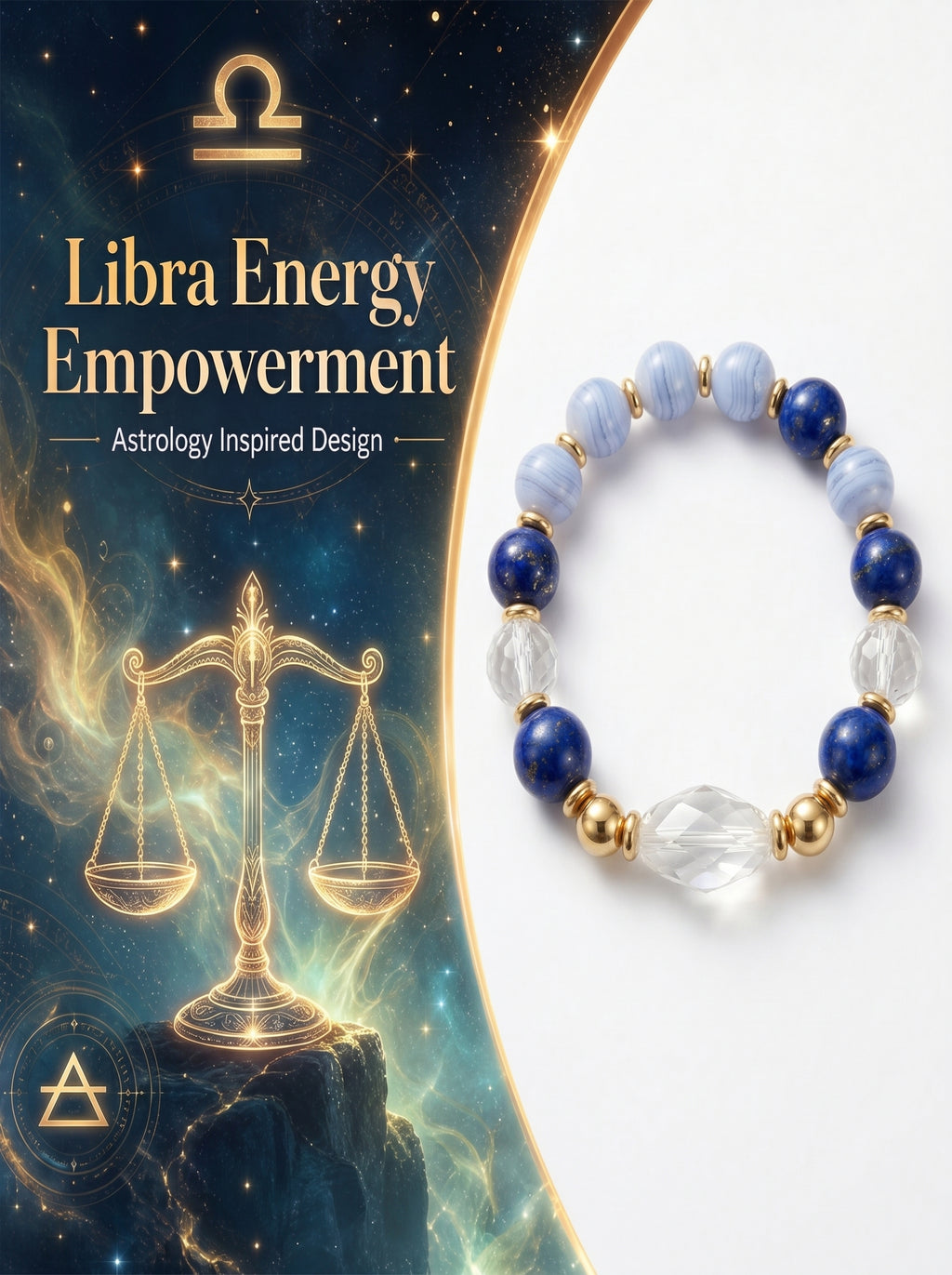 Libra Sovereign Balance Crystal Bracelet | Black Spinel & Aventurine Talisman