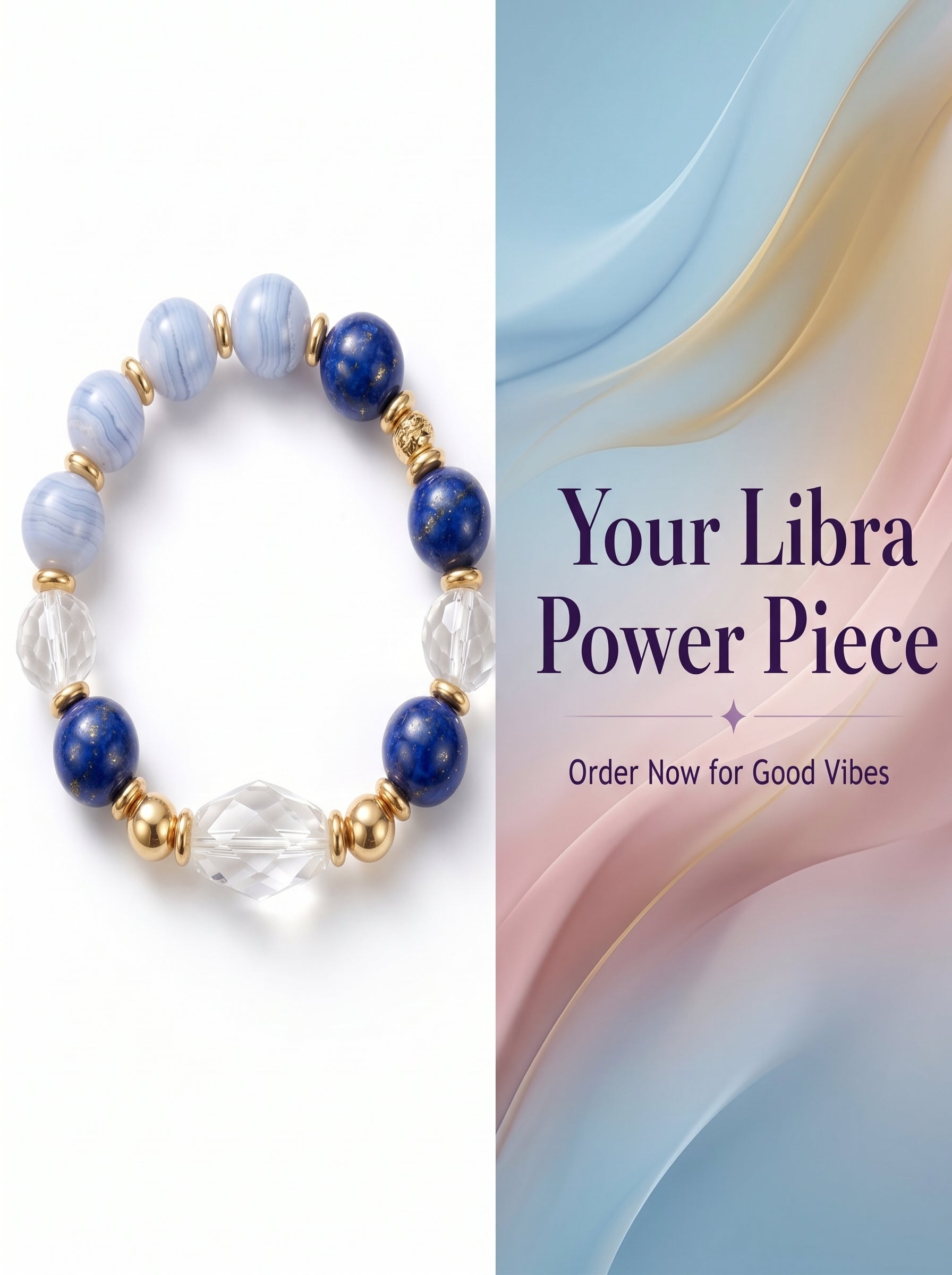 Libra Sovereign Balance Crystal Bracelet | Black Spinel & Aventurine Talisman