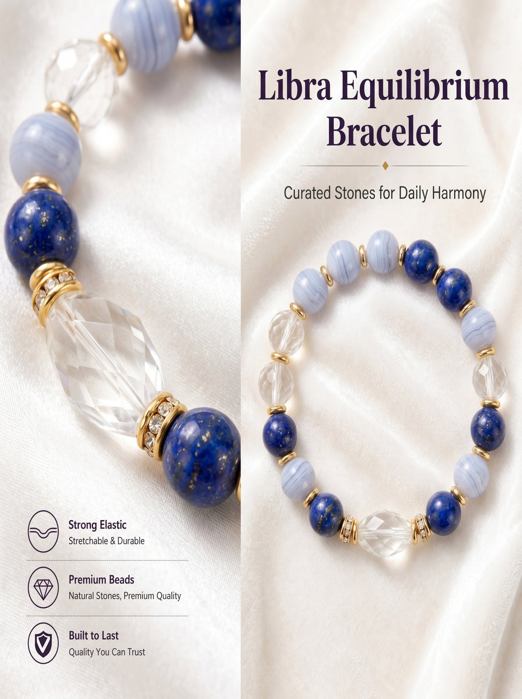 Libra Sovereign Balance Crystal Bracelet | Black Spinel & Aventurine Talisman