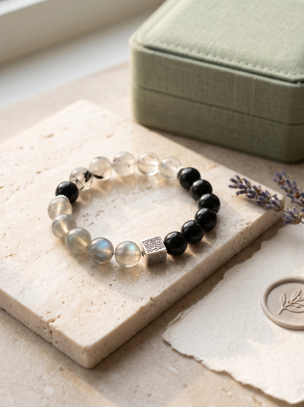 Quiet Khaki" Premium Earth Element & Golden Tiger's Eye Composite Energy Bracelet: Root Chakra Alignment, Old Money Aesthetic & Sensory Calm Firewall