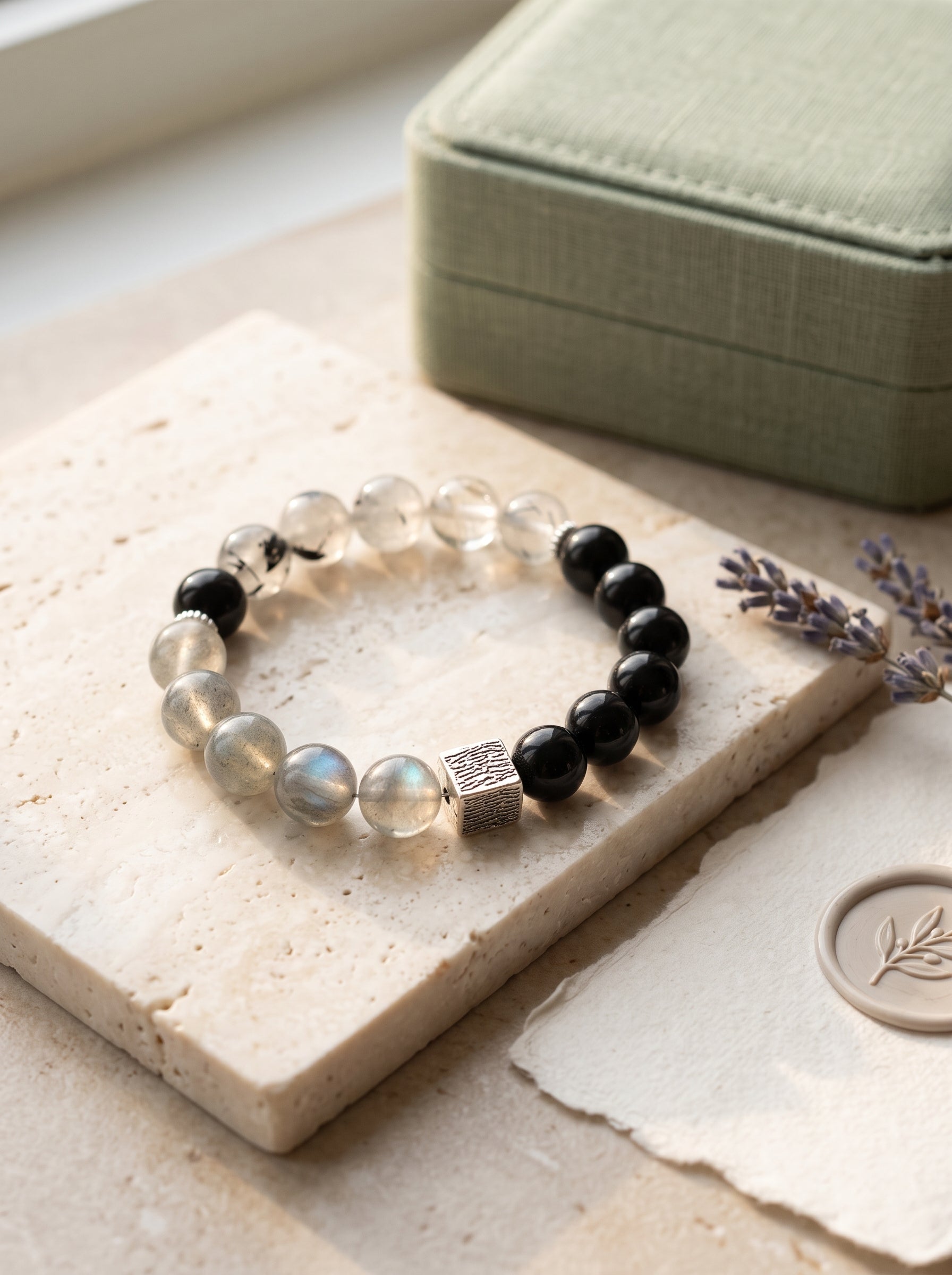 Quiet Khaki" Premium Earth Element & Golden Tiger's Eye Composite Energy Bracelet: Root Chakra Alignment, Old Money Aesthetic & Sensory Calm Firewall