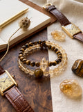 Sunlit Mountain" Premium Golden Sunstone & Citrine Composite Energy Bracelet: Solar Plexus Alignment, Dissolve Scarcity Fear & Manifest Scaled Revenue Velocity