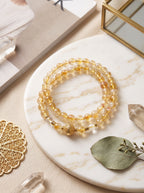 Daily Gold" Premium Citrine Phantom Pyramid & Rutilated Quartz Multi-Wrap Bracelet: Solar Plexus Alignment, Break Growth Bottlenecks & Manifest Multi-Channel Revenue Velocity