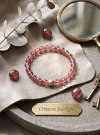 "Abundance Resonance" Natural Strawberry Quartz and Citrine Energy Bracelet: Dual-Action Matrix for High-Tier Client Magnetism & Speculative Wealth