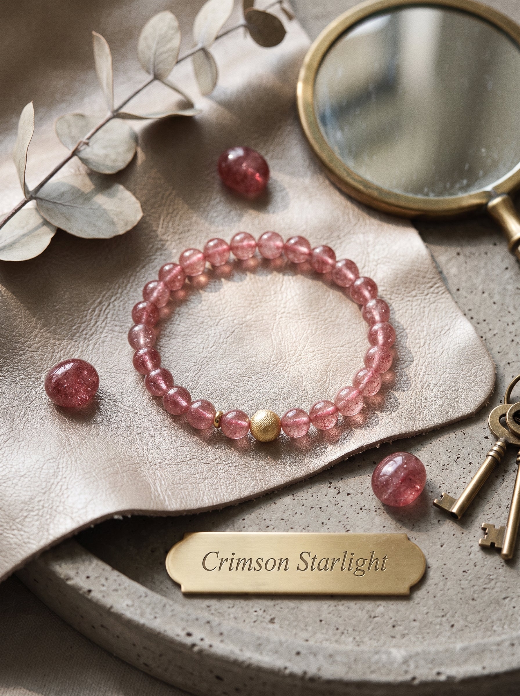 "Abundance Resonance" Natural Strawberry Quartz and Citrine Energy Bracelet: Dual-Action Matrix for High-Tier Client Magnetism & Speculative Wealth