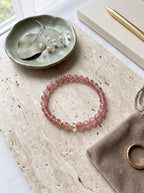 "Abundance Resonance" Natural Strawberry Quartz and Citrine Energy Bracelet: Dual-Action Matrix for High-Tier Client Magnetism & Speculative Wealth
