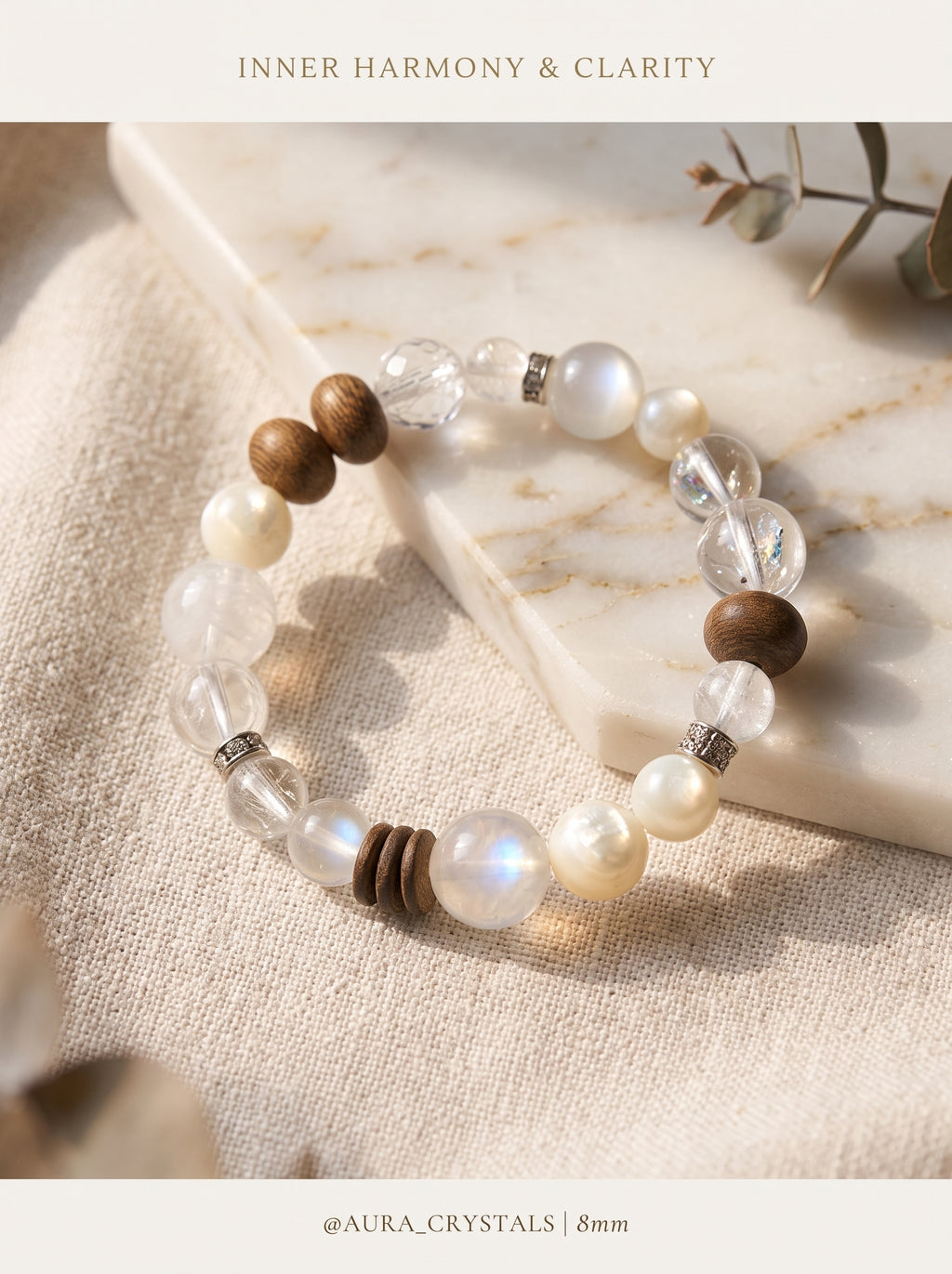 "Five Elements: Metal" Premium Azeztulite White Quartz Bracelet: Intercept Digital Static, Purify Aura Leakage & Guarantee Executive Security