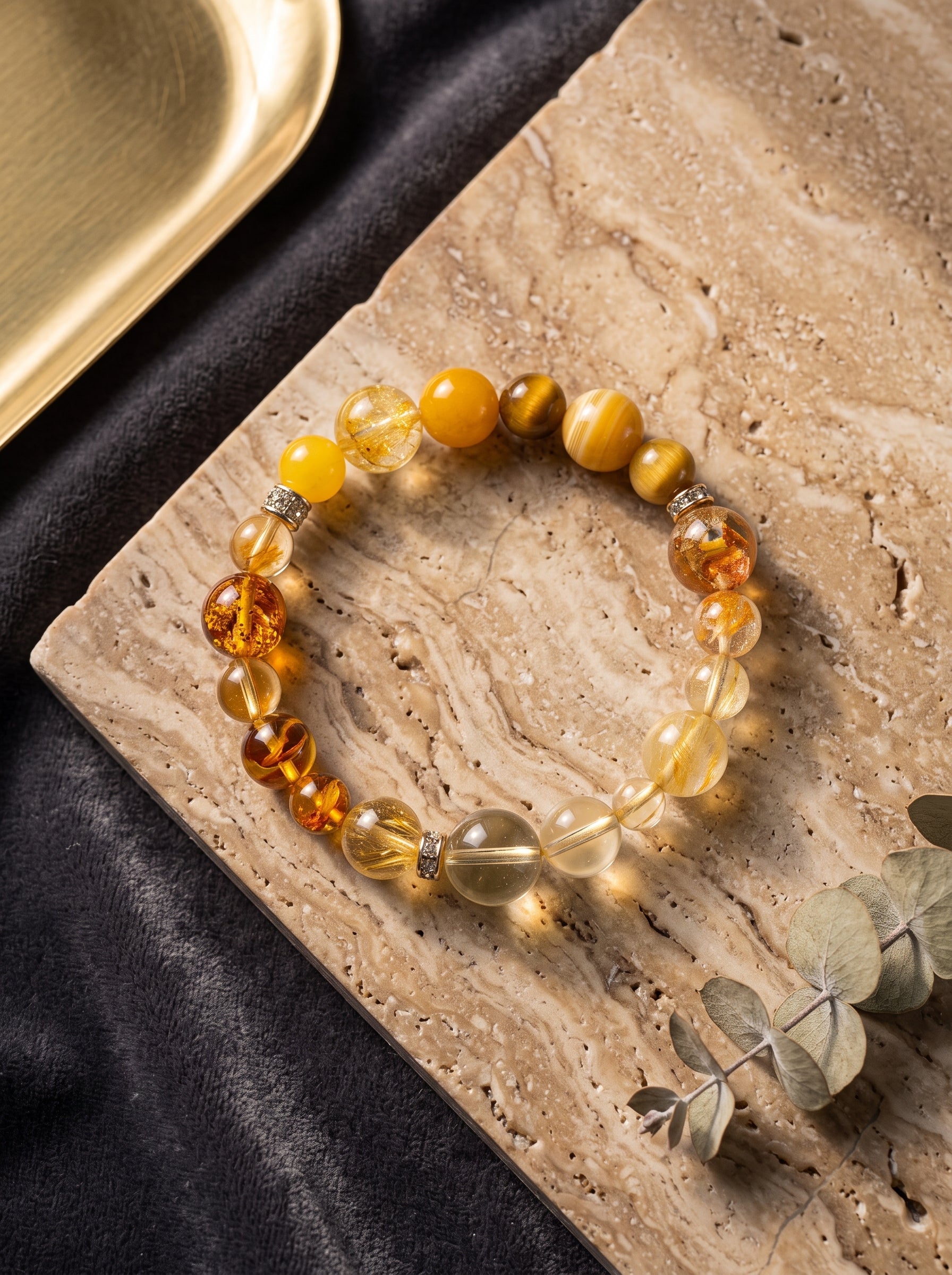 "Five Elements: Earth" Natural Citrine Bracelet: Stimulate Solar Plexus Abundance, Eradicate Scarcity Fear & Master Precision Investment