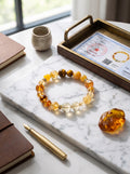 "Five Elements: Earth" Natural Citrine Bracelet: Stimulate Solar Plexus Abundance, Eradicate Scarcity Fear & Master Precision Investment