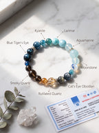 "Five Elements: Water" Natural Aquamarine Energy Bracelet: Dissolve Dawn Anxiety and Reclaim Clear Executive Communication