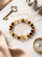 "Abundance Tower" Citrine/Golden Quartz Bracelet: Custom Wrist Sizes, Golden Pyramid Wealth Matrix for Executive Growth
