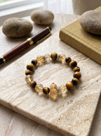 "Abundance Tower" Citrine/Golden Quartz Bracelet: Custom Wrist Sizes, Golden Pyramid Wealth Matrix for Executive Growth