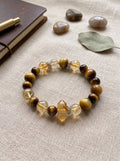 "Abundance Tower" Citrine/Golden Quartz Bracelet: Custom Wrist Sizes, Golden Pyramid Wealth Matrix for Executive Growth