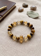 "Abundance Tower" Citrine/Golden Quartz Bracelet: Custom Wrist Sizes, Golden Pyramid Wealth Matrix for Executive Growth