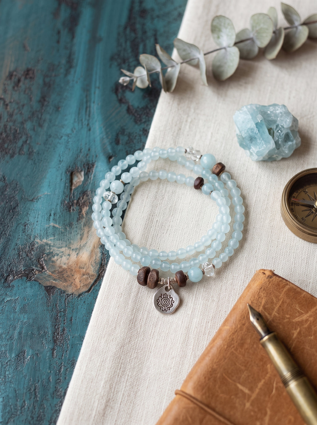 "Morning Mist" Aquamarine Bracelet: Dissolve Dawn Anxiety and Reclaim Clear Executive Communication