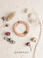 Sweet Blossom Curd" Premium Natural Rose Quartz & Lychee Jelly Agate Energy Bracelet: Heart Chakra Alignment, Dissolve Burnout & Manifest Sovereign Charisma