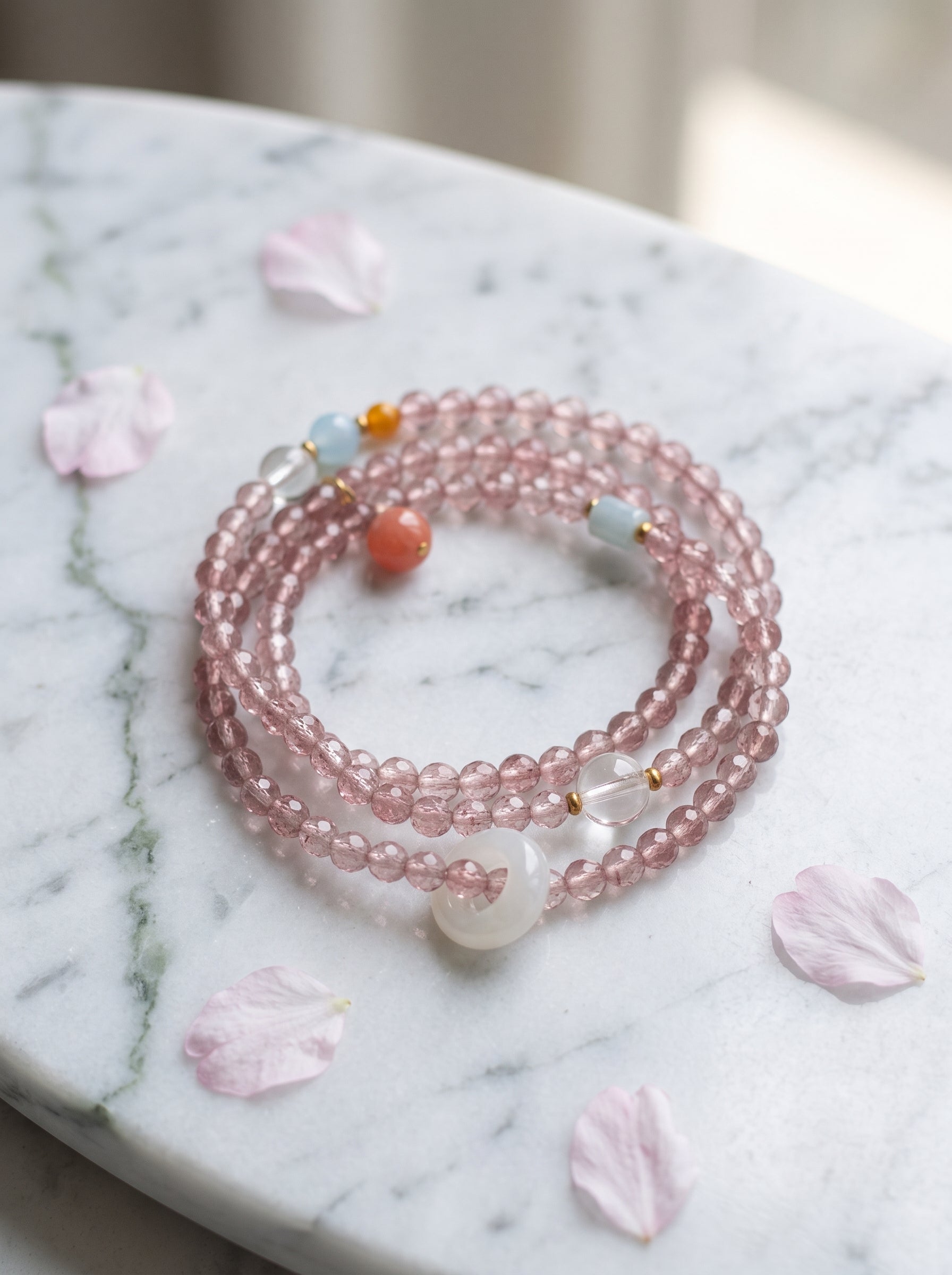 Cloud Weave" Premium Natural Phantom Quartz & Amethyst Energy Bracelet: Crown & Third Eye Alignment, Unlock God-View Strategy & Shatter Market Fog