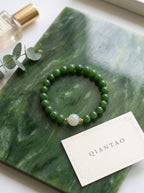 Sovereign Jade" Premium Natural Nephrite Green Jade Single-Strand Bracelet: Heart & Root Chakra Alignment, Dissolve Scarcity Fear & Secure Old-Money Wealth Permanence