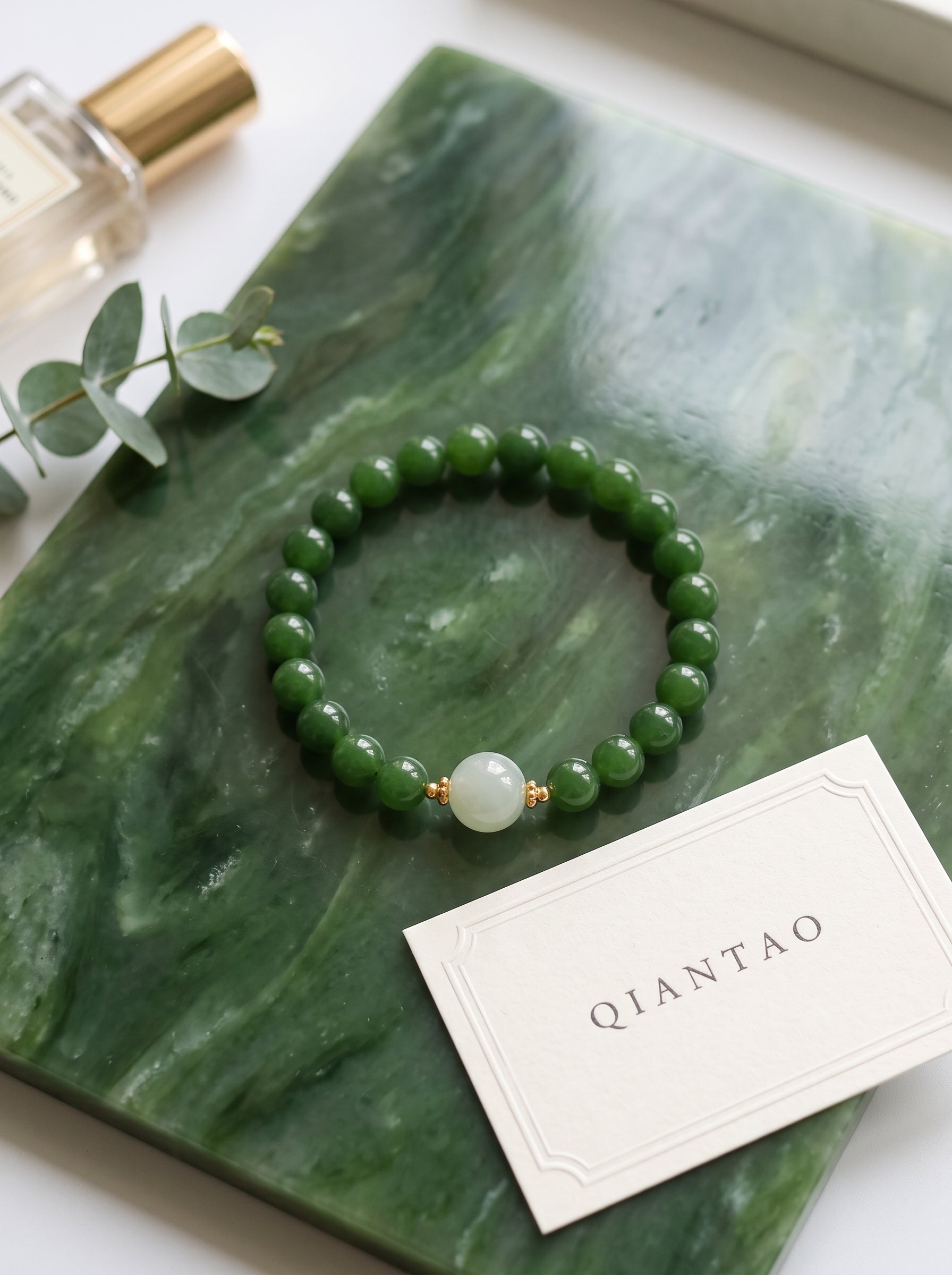 Sovereign Jade" Premium Natural Nephrite Green Jade Single-Strand Bracelet: Heart & Root Chakra Alignment, Dissolve Scarcity Fear & Secure Old-Money Wealth Permanence