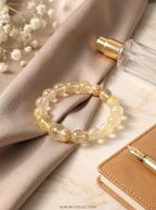 Golden Lapin Dream" Premium Rutilated Quartz Bracelet: Solar Plexus Alignment, Agile Market Leap & Instant Abundance Manifestation