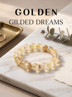 Golden Lapin Dream" Premium Rutilated Quartz Bracelet: Solar Plexus Alignment, Agile Market Leap & Instant Abundance Manifestation