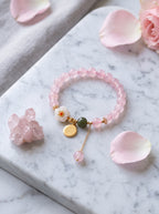 Sakura Moment" Premium Natural Sakura Agate & Clear Quartz Energy Bracelet: Heart Chakra Alignment, Dissolve Defensive Burnout & Manifest Sovereign Charisma