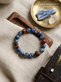 🪵The Resonance of Quiet Depth | Natural Kyanite, Rabbit-Hair Quartz & Agarwood Beaded Bracelet