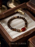 ❤️ The Embers of Sovereignty | Ultra-Premium Wild Kinam Agarwood & Flame Southern Red Agate Beaded Bracelet