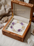 💛 The Solar Prism | Natural Lemon Quartz, Prehnite, Amethyst & Citrine Beaded Bracelet