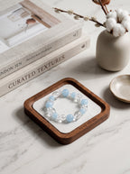 Clear Quartz & Aquamarine Beaded Bracelet | The Water Phase