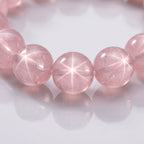 Natural Star Rose Quartz Bead Bracelet, Serene Grace & Harmonious Flow Gemstone Jewelry