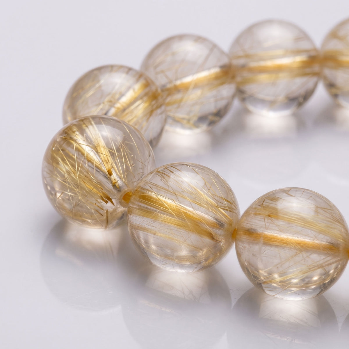 Natural Gold Rutilated Quartz Bracelet: Sovereign Abundance & Magnetic Ambition — Himalayan Ridge