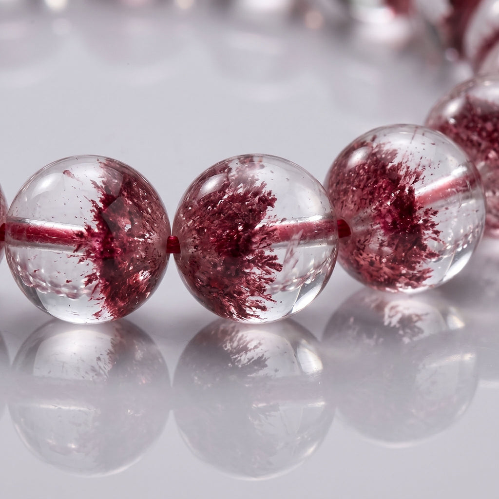 Natural Purple & Pink Phantom Quartz Bracelet | The Dreamy Healing Crystal