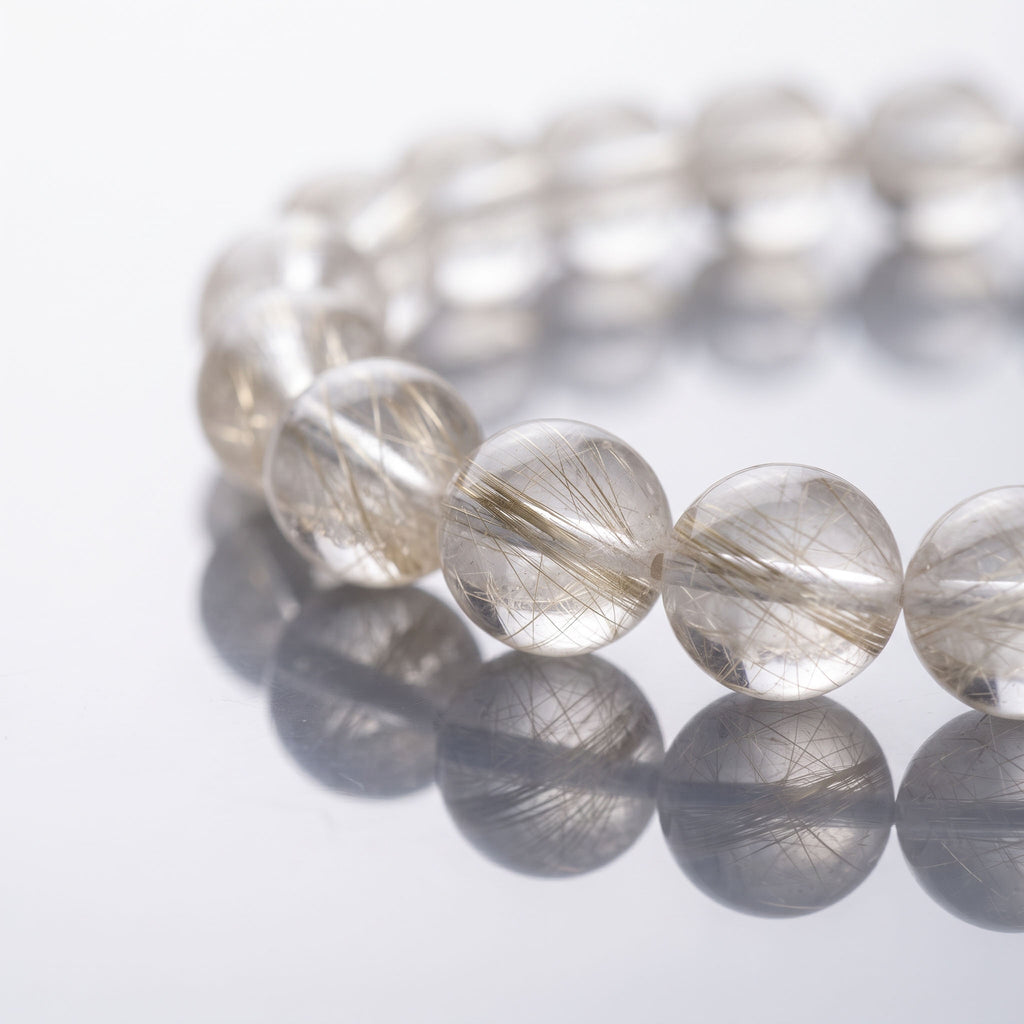 Natural Silver Rutilated Quartz Bracelet: Clarity & Renewed Energy — Alpine Zone