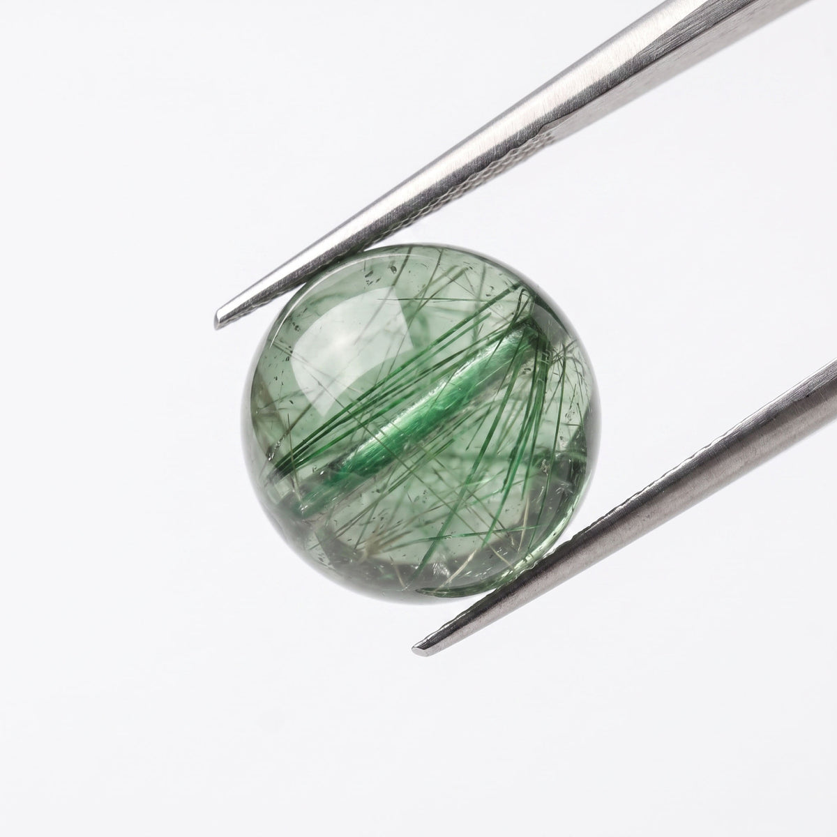 Natural Green Rutilated Quartz Bead Bracelet, Fresh Vitality & Prosperous Flow Gemstone Jewelry