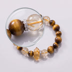 Natural Golden Quartz Tower Pyramid Bead Bracelet, Radiant Vitality & Prosperous Flow Gemstone Jewelry