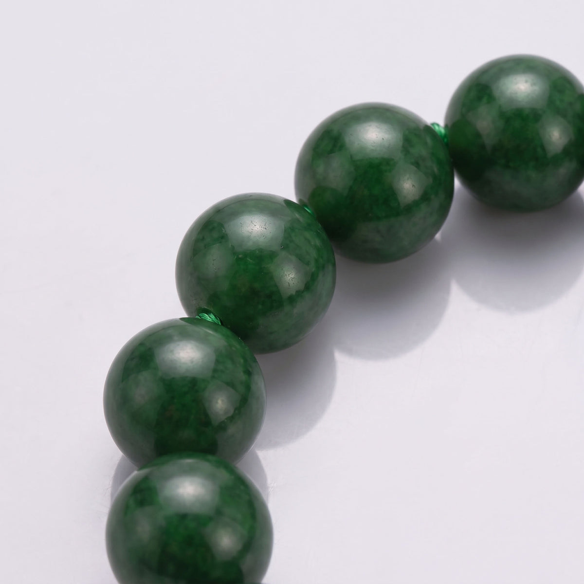 Natural Deep Spinach Green Nephrite Jade Bead Bracelet, Serene Balance & Harmonious Flow Gemstone Jewelry