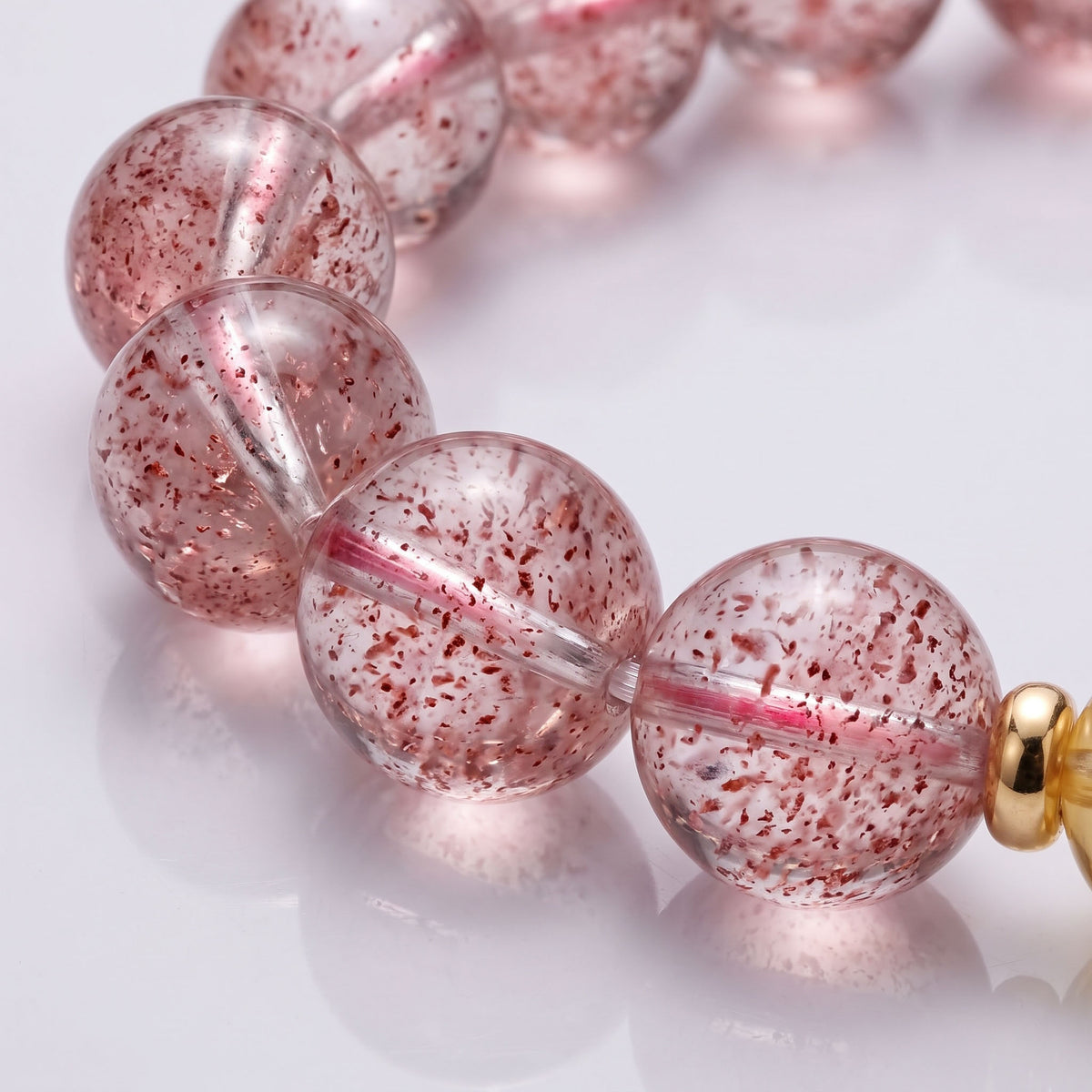 Natural Strawberry Quartz & Citrine Abundance Bracelet