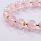 Natural Clear Quartz and Pale Pink Hetian Jade Bead Bracelet, Serene Grace & Harmonious Flow Gemstone Jewelry