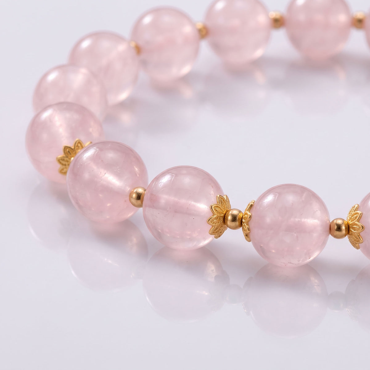 Natural Clear Quartz & Pale Pink Hetian Jade Bracelet